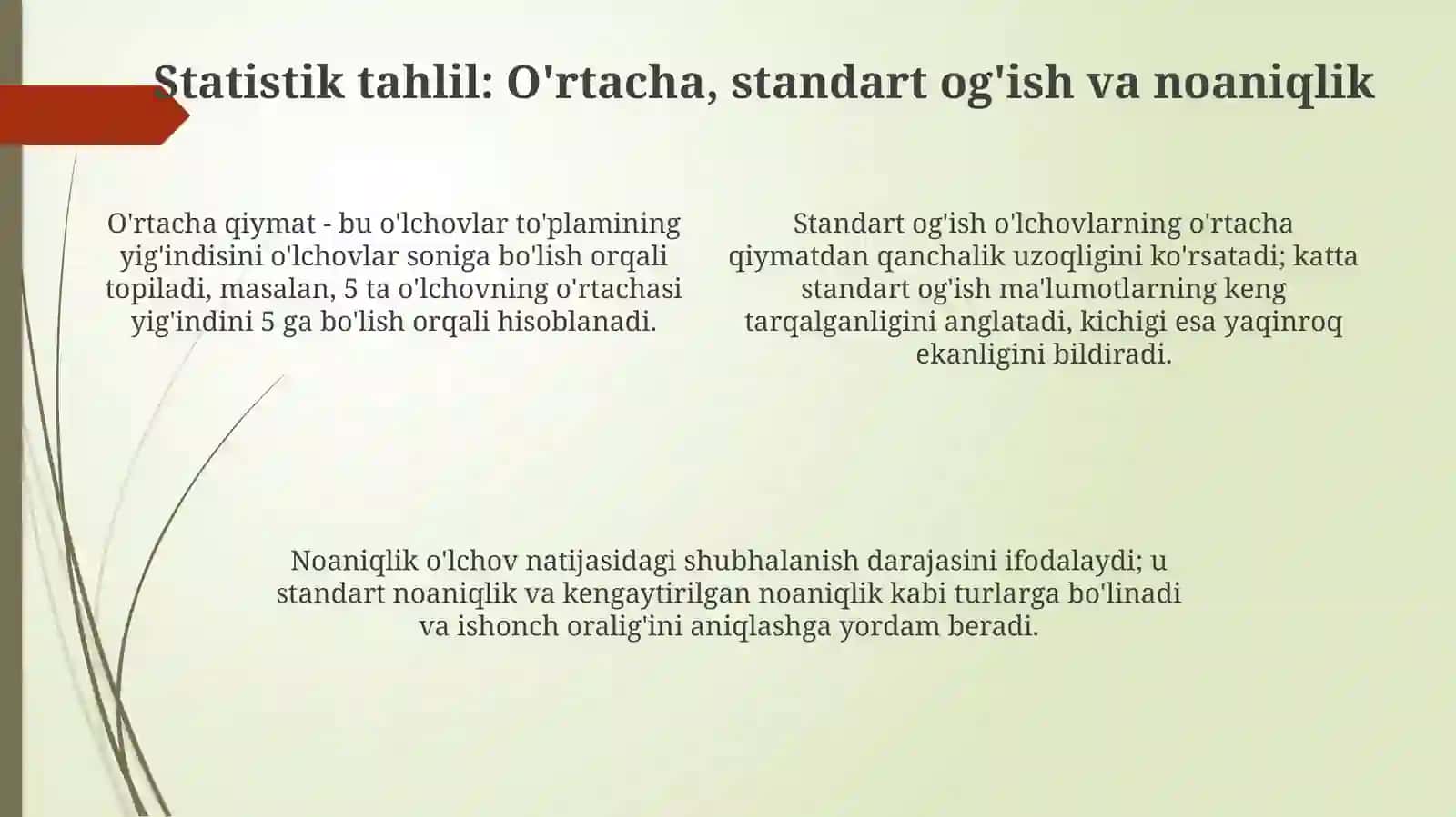 Oʻlchash natijalarini aniq misollar yordamida qayta ishlash 4