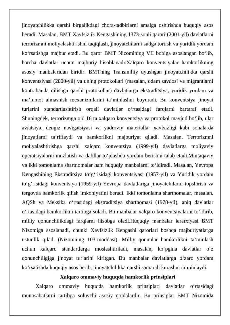 Davlatlarning jinoyat ishlari bo‘yicha xalqaro hamkorligi 4