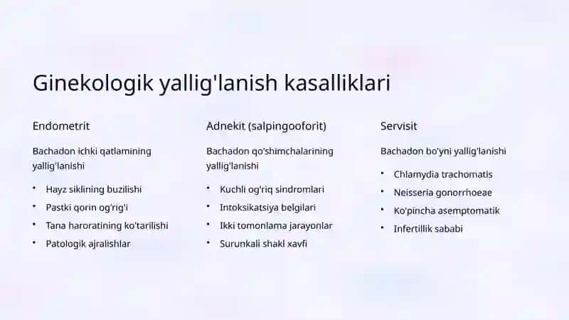 Ginekologik og'riq sindromlari: differensial diagnostika 4