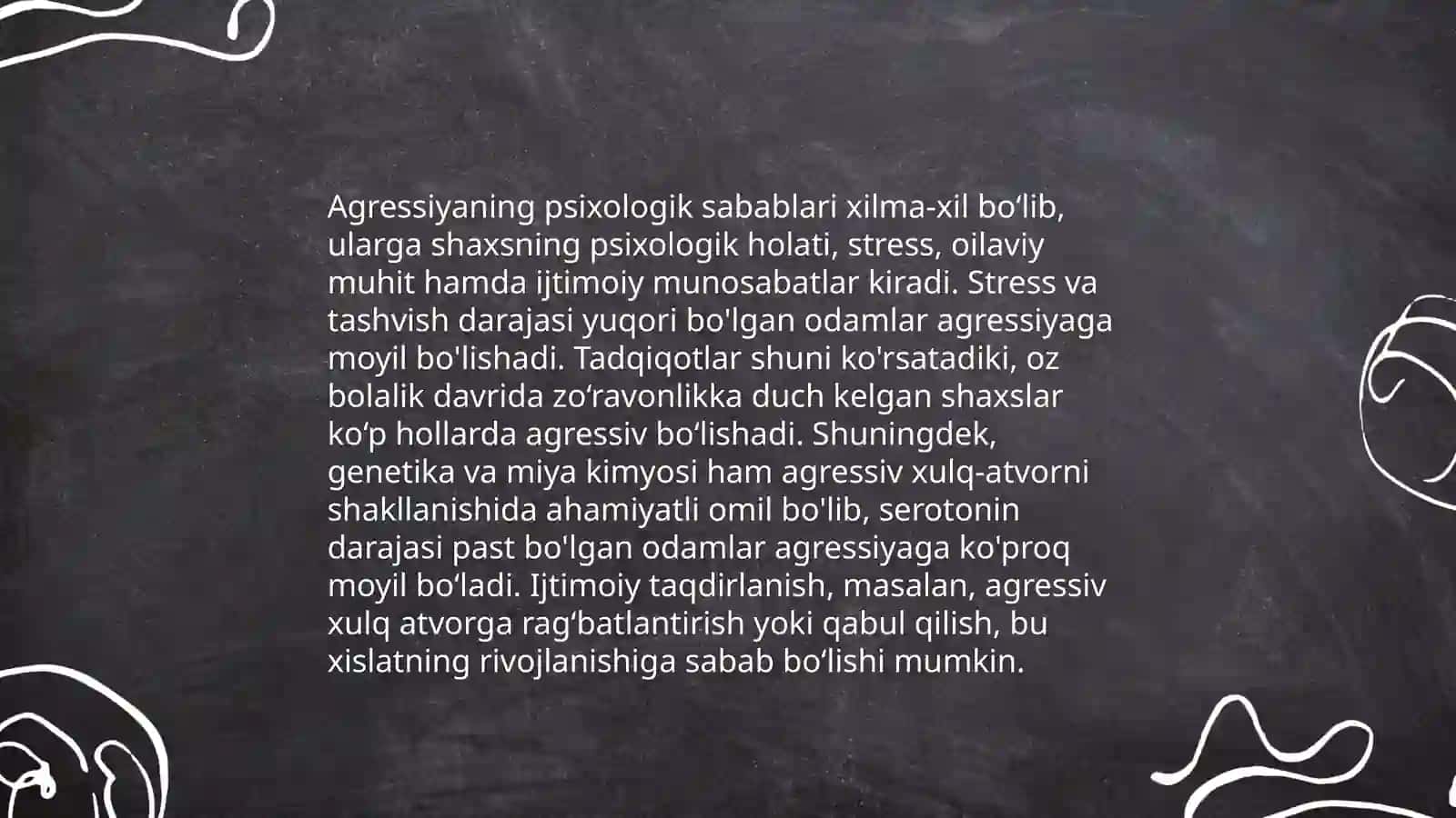 Agressiya degani nima, uning namoyon boʼlish turlari va usullari qanday? 4