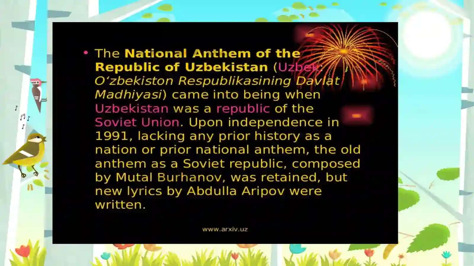 The Anthem of the Republic of Uzbekistan 4