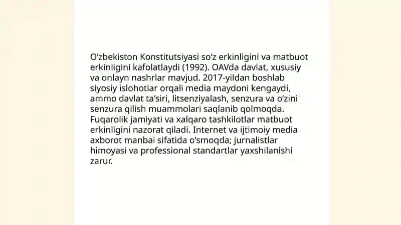 Oʻzbekistonda inson haq huquqlari va erkinliklari 4