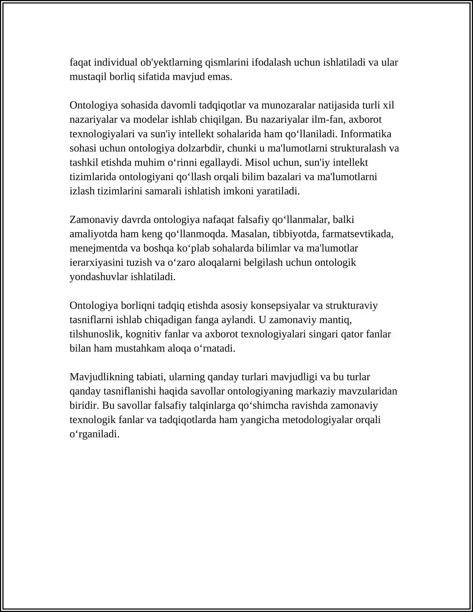 ONTOLOGIYAShNING ASOSIY TUSHUNCHALARI VA MASALALARI 4