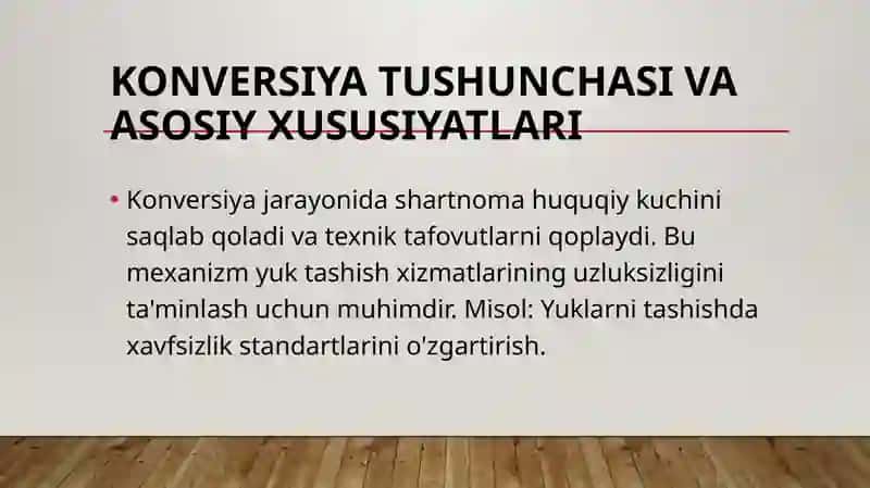 Avtomobil transportida yuklarni xalqaro tashish shartnomasi konversiya toʻgʻrisidagi 4