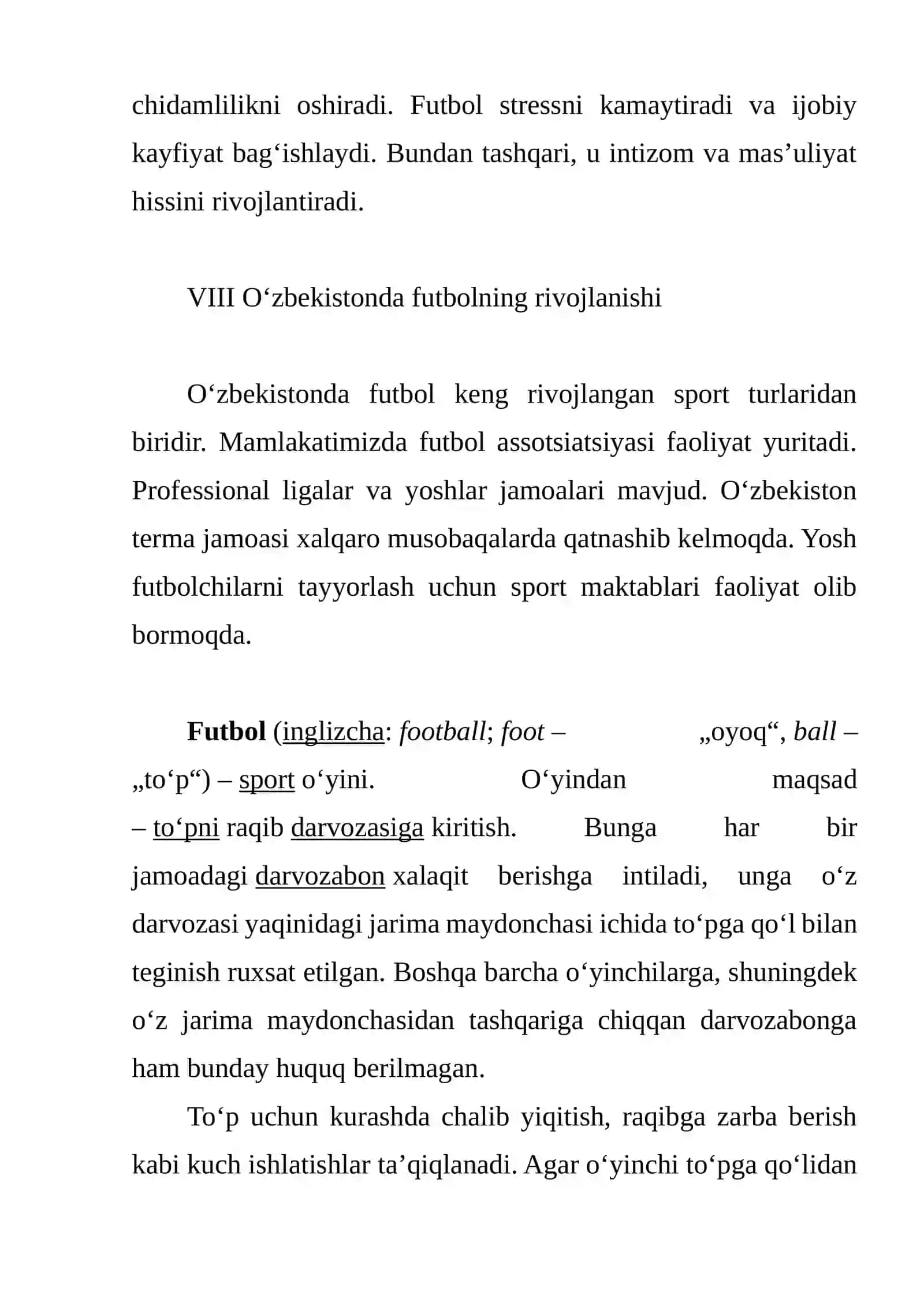 FUTBOL SPORTI HAQIDA REFERAT 4