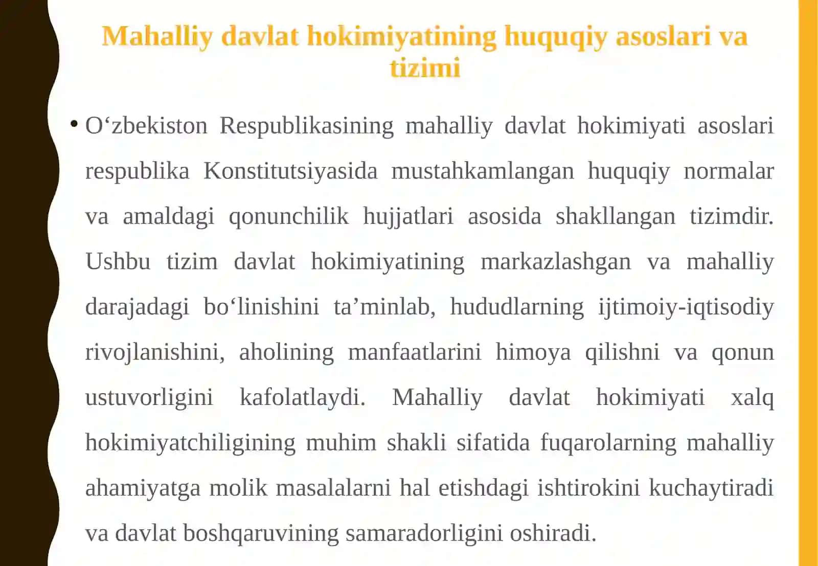 Mahalliy davlat hokimiyati asoslari. 4