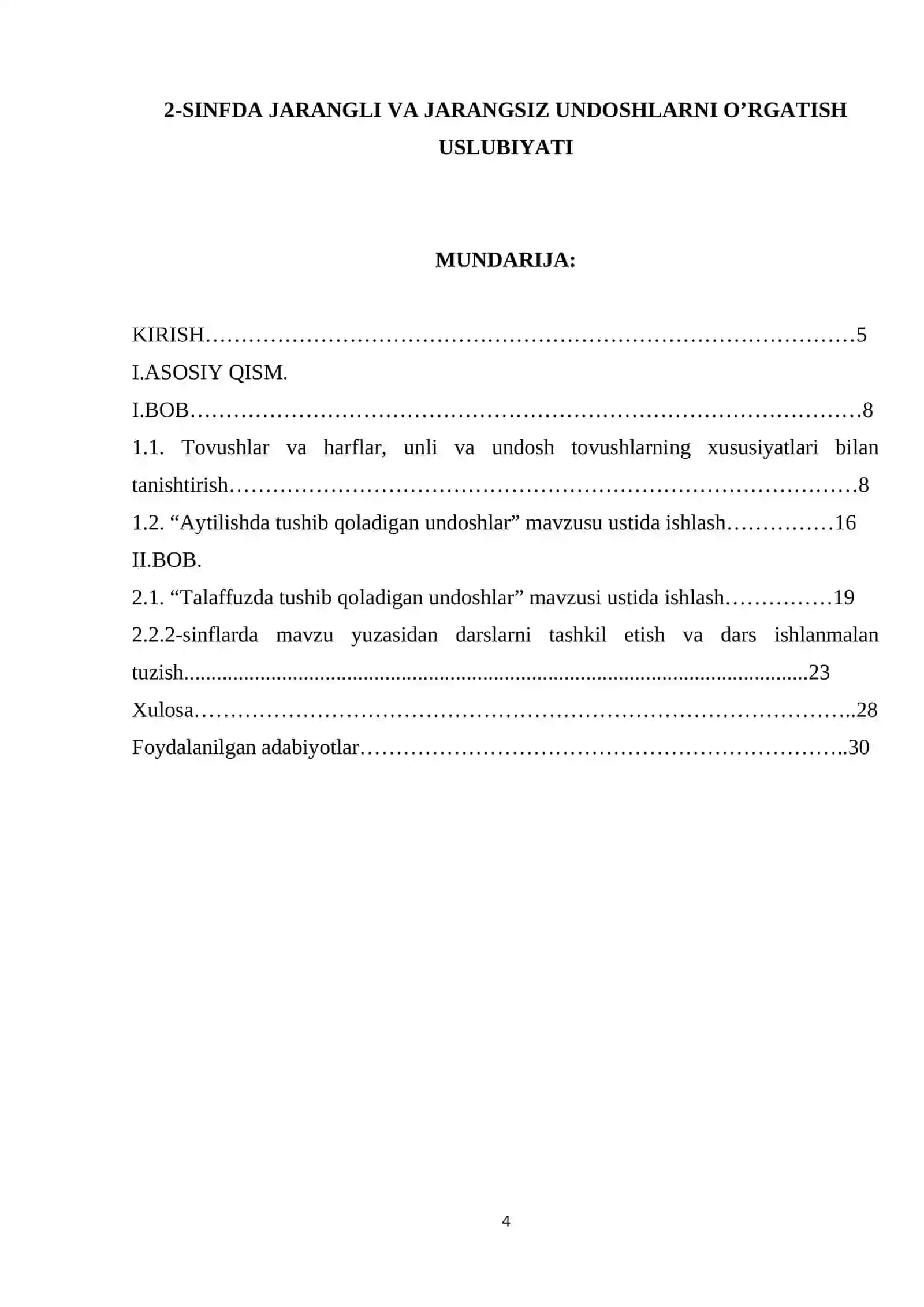 2-SINFDA JARANGLI VA JARANGSIZ UNDOSHLARNI O’RGATISH 4
