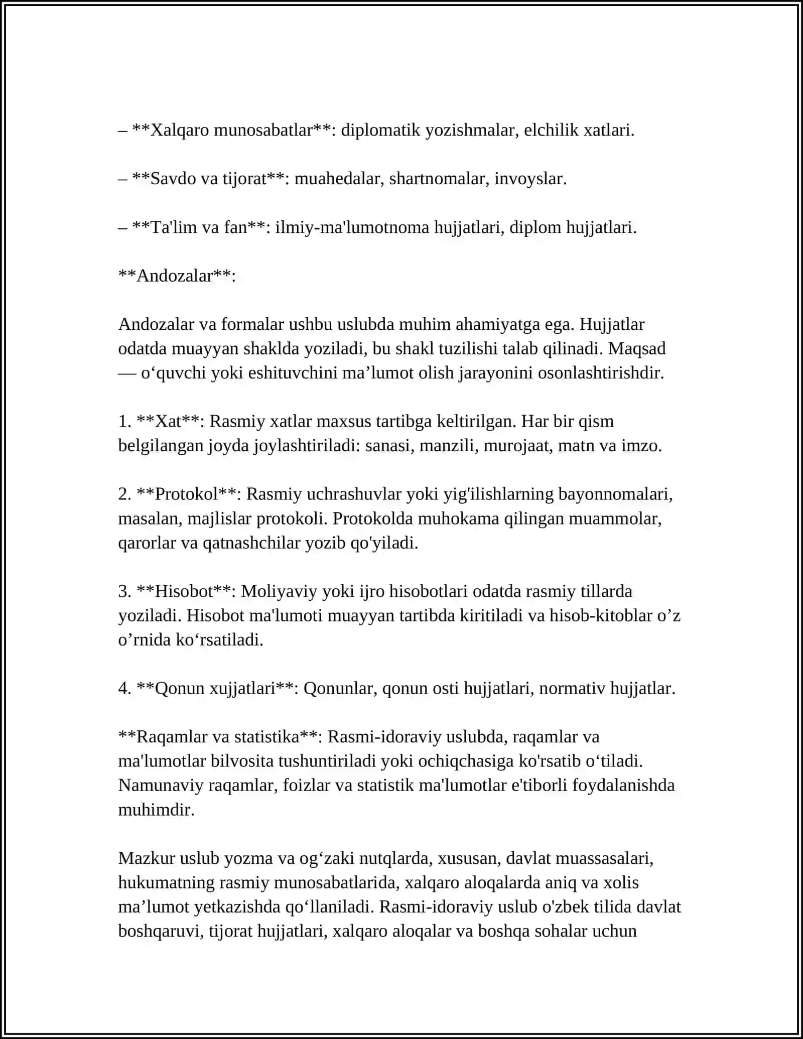 RASMIY-IDORAVIY USLUB VA UNING USLUBIY XUSUSIYATLARI 4