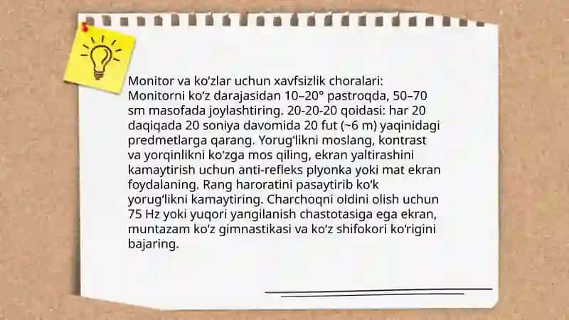 Kampyuter bilan ishlashda texnika xafsizligi 4