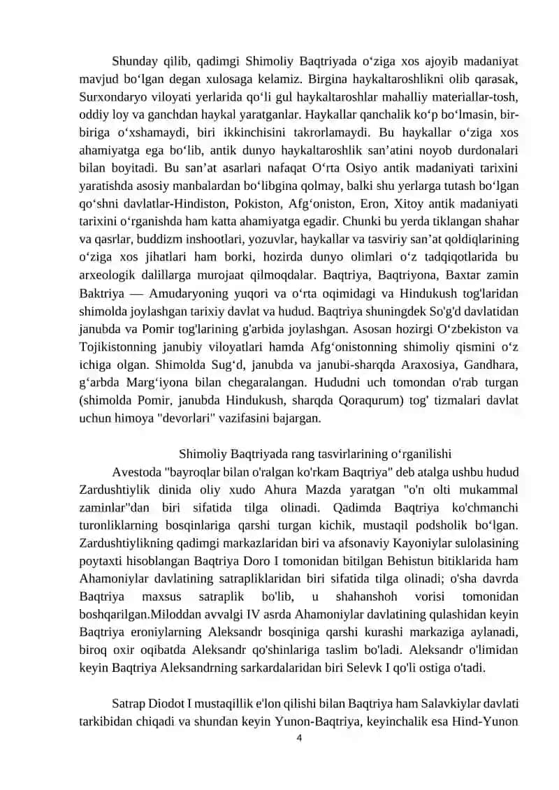 SHIMOLIY BAQTRIYA VA JANUBIY BAQTRIYA YODGORLIKLARIDAGI RANG TASVIRLARINI ÓRGANISH 4