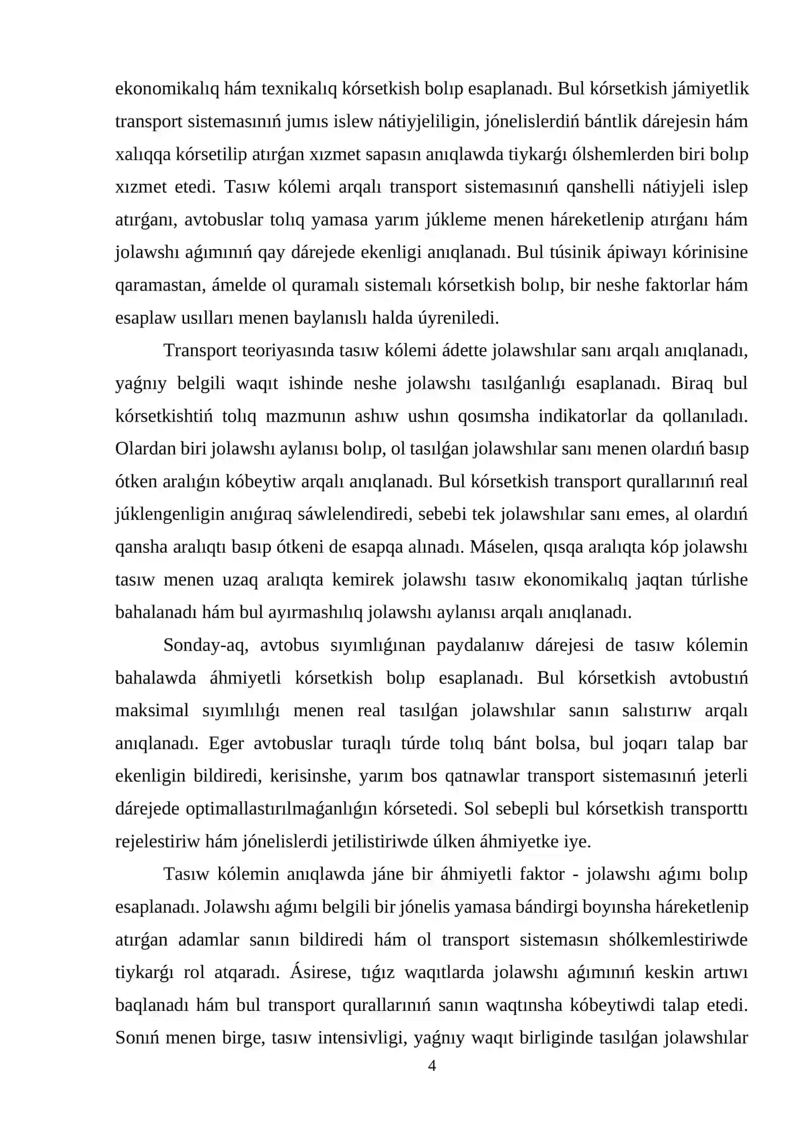 Avtobuslar menen tasıw kolemi 4