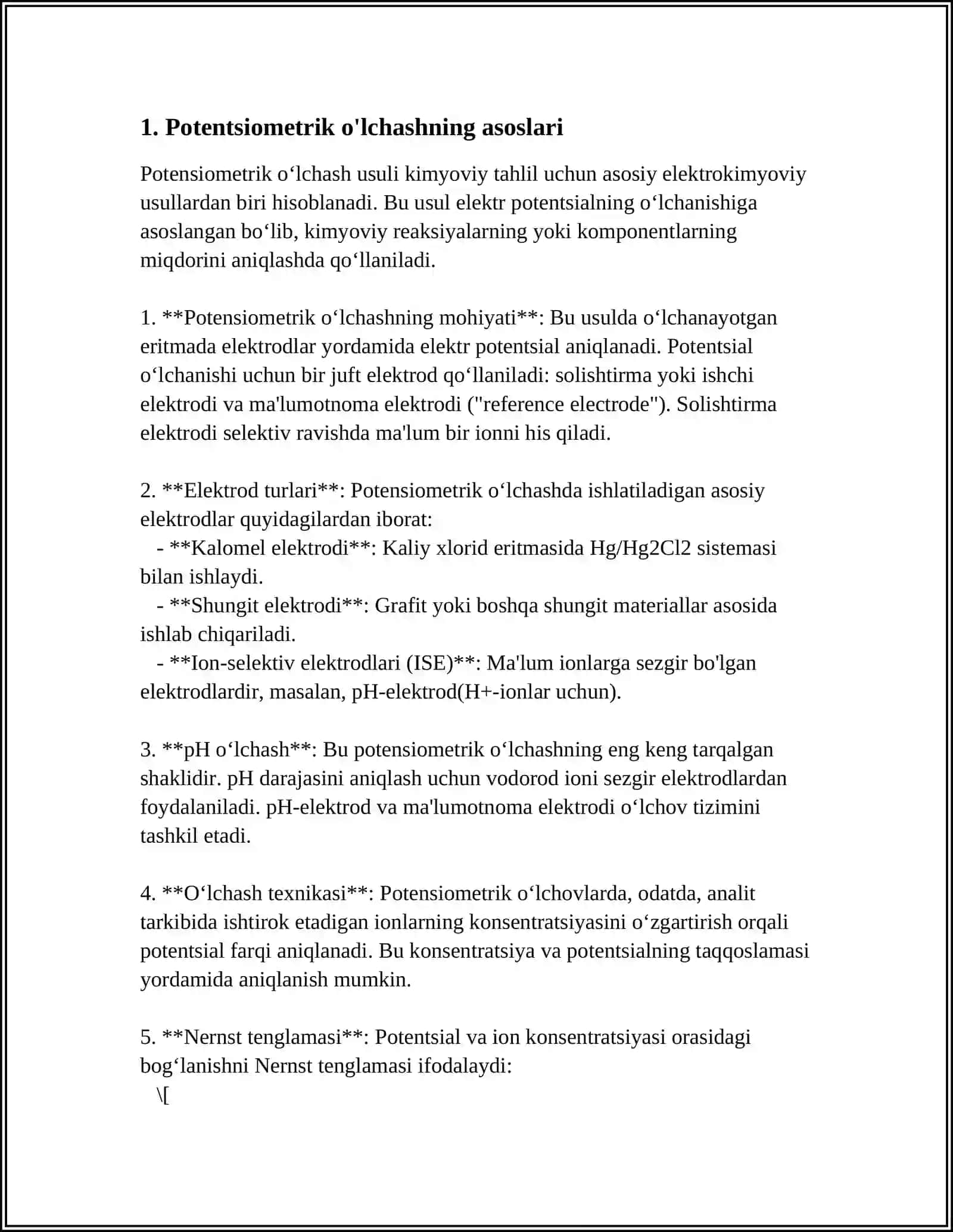 POTENTSIOMETRIK O’LCHASH UCHUN ASBOBLAR 4