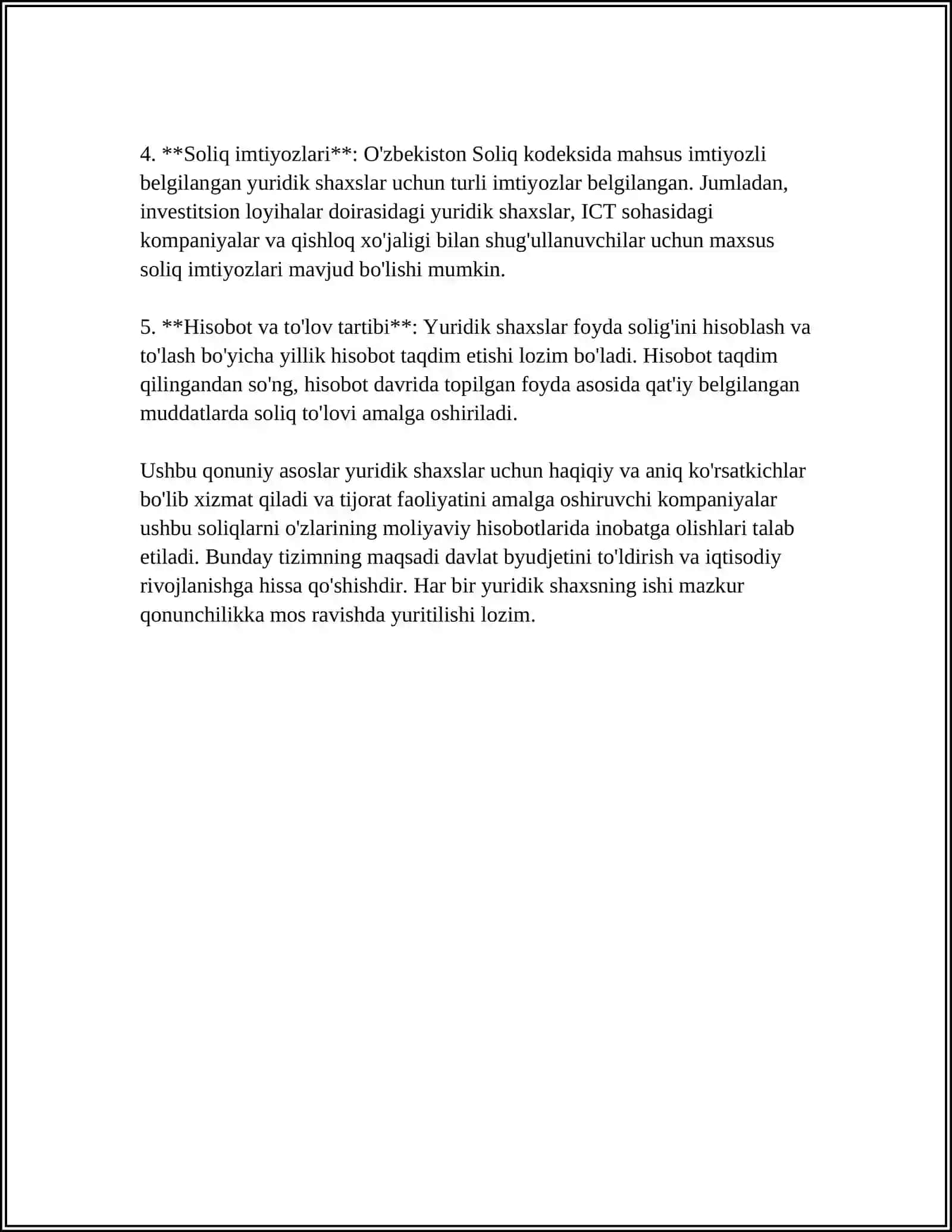 YURIDIK SHAXSLARDAN OLINADIGAN FOYDA SOLIGʻI VA UNING KORXONALAR MOLIYA XOʻJALIK FAOLIYATIGA TAʼSIRI 4