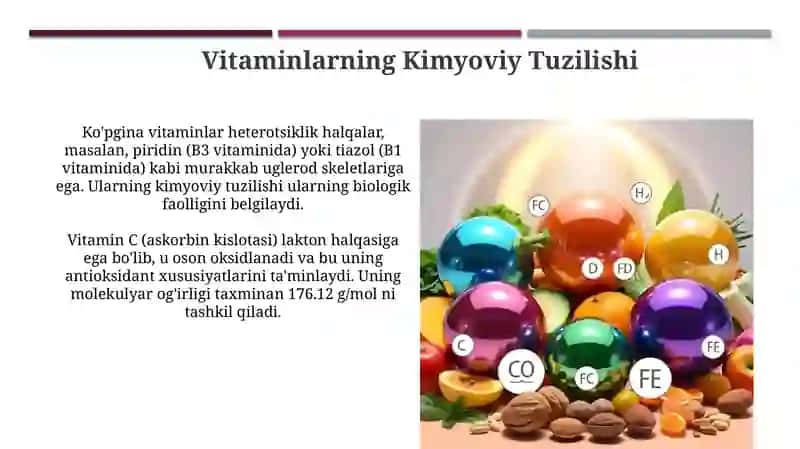 Vitaminlar va kofermentlar tuzilishi va ahmiyati 4