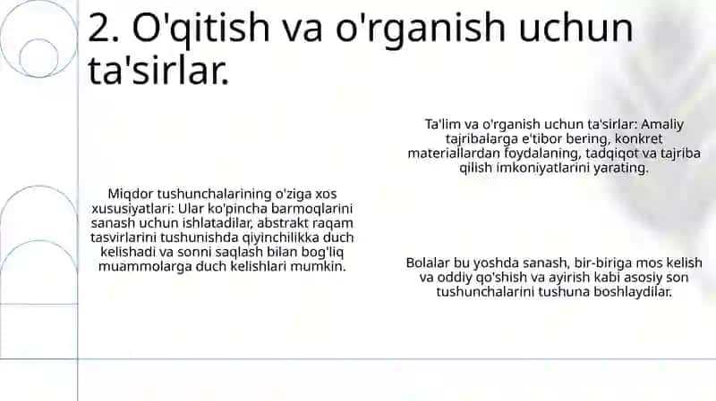 3-4yoshli bolalarda miqdoriy tasavvurlarning o‘ziga xos xususiyatlari 4