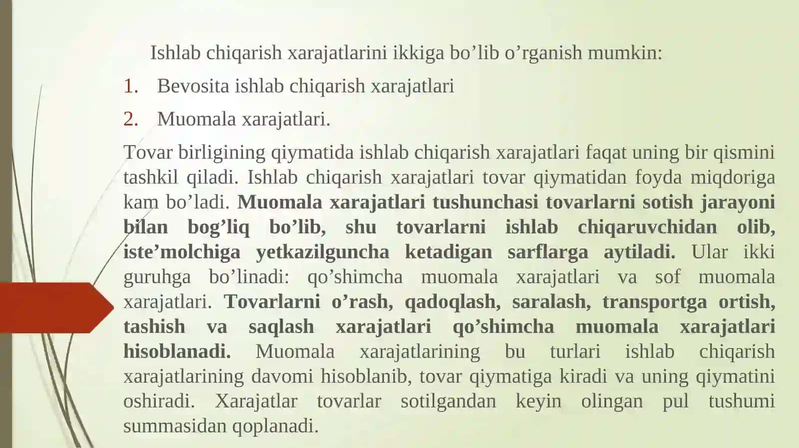 IQTISODIY HARAJATLAR VA FOYDA 4