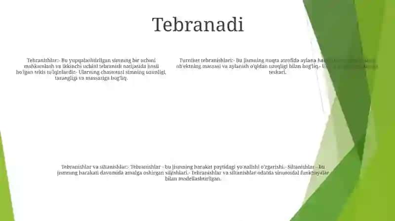 Osilishlar Tebranishlar Siltanishlar 4