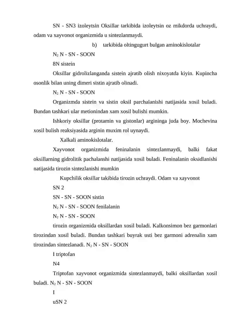 Tirik organizmlar hayotining asosi - oqsillar va aminokislotalar 4