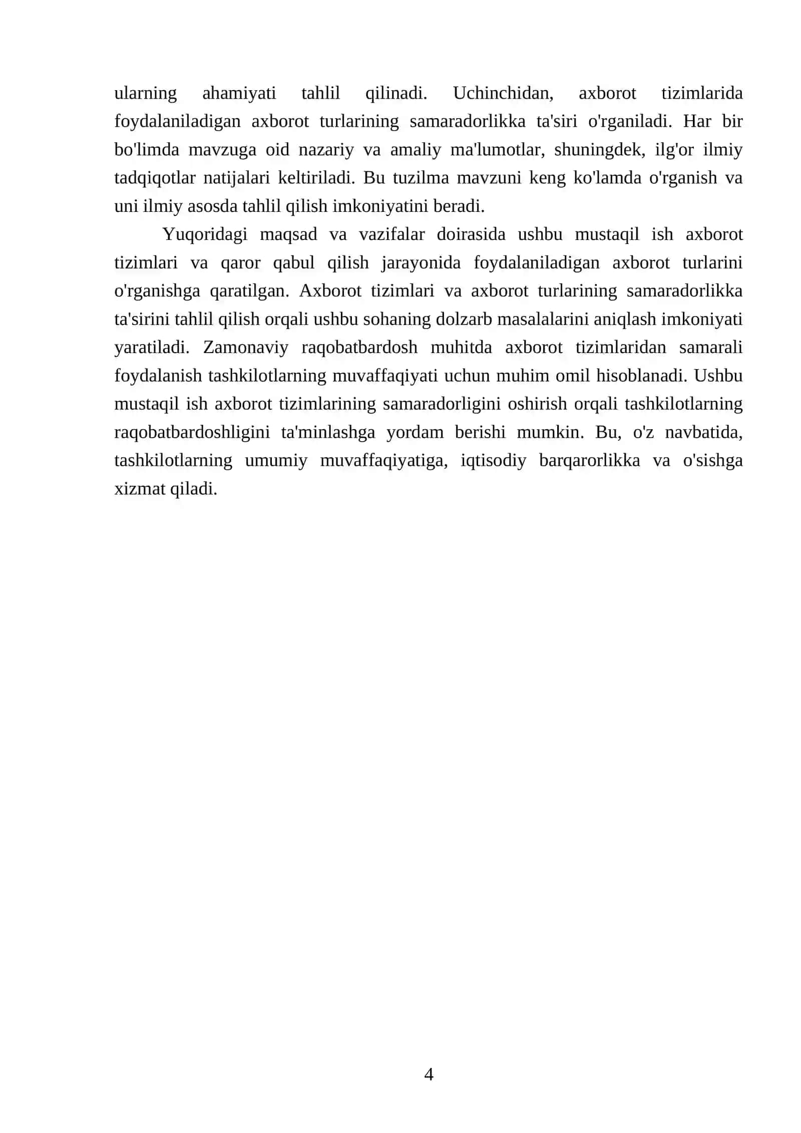 Axborot tizimi turlari qaror qabul qilishda foydalaniladigan axborot turlari 4
