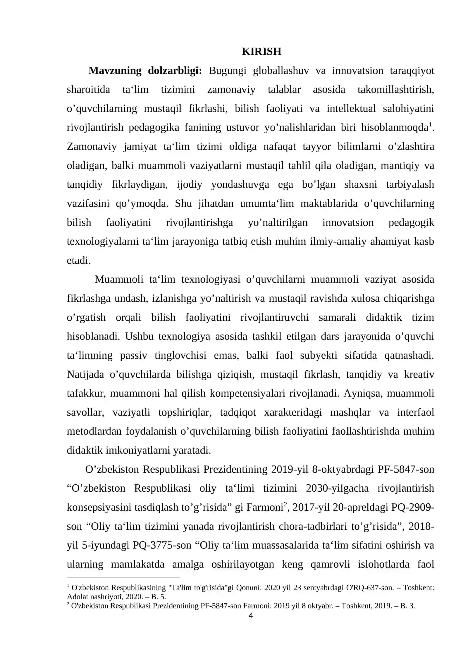 UMUMTAʻLIM MAKTABLARIDA O’QUVCHILARNING BILISH FAOLIYATINI RIVOJLANTIRISHDA MUAMMOLI TAʻLIMNING DIDAKTIK IMKONIYATLARI 4