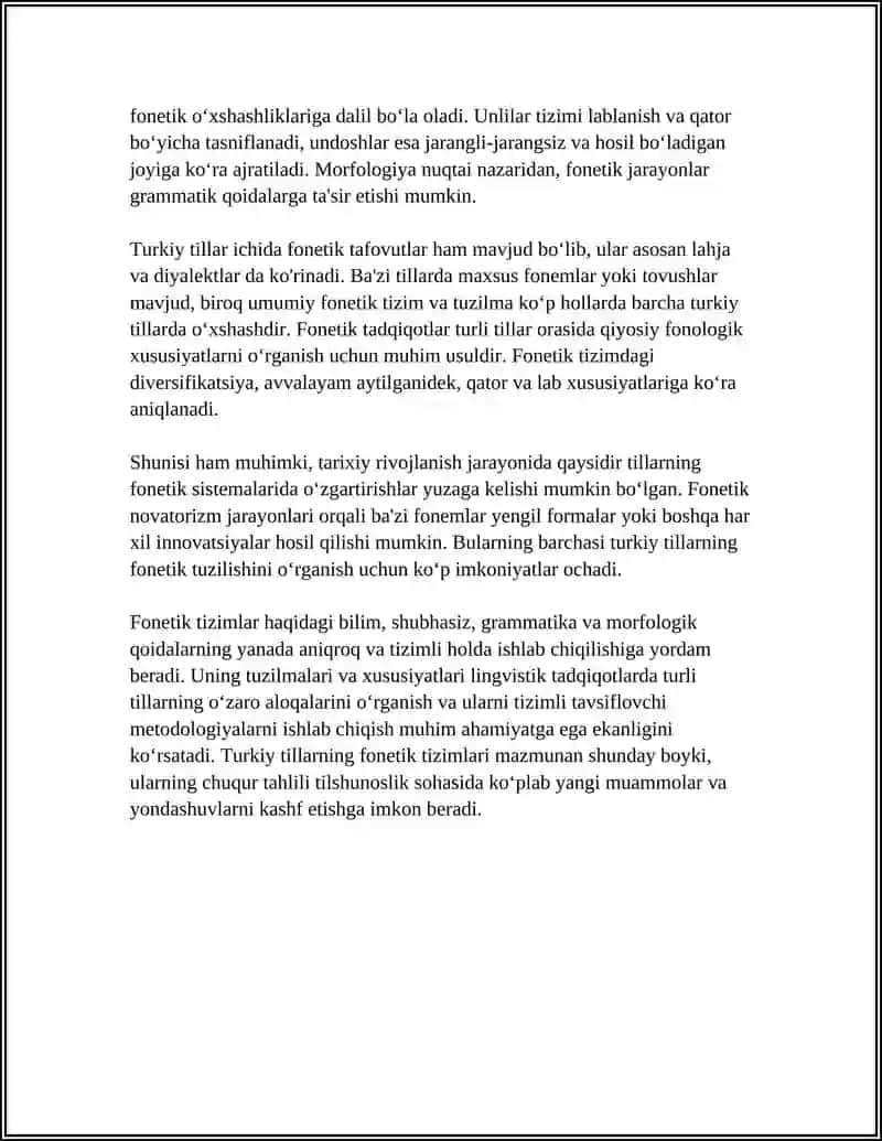 TURKIY TILLARNING FONETIK, GRAMMATIK QURILISHI. GAGAUZ TILINING FONETIKASI, GRAMATIKASI 4