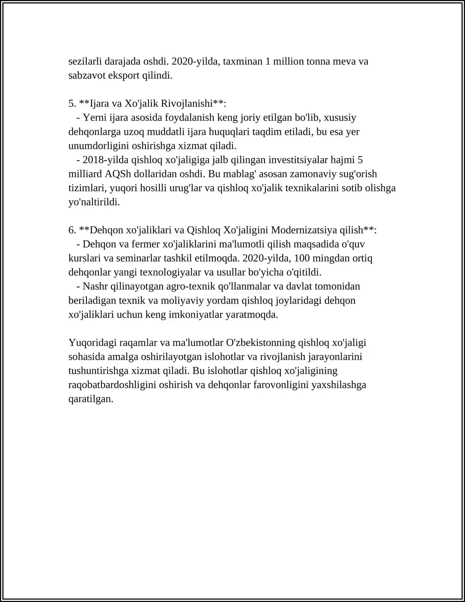 MUSTAQILLIK YILLARIDA QISHLOQ XOʻJALIGI VA SANOAT SOHASIDAGI OʻZGARISHLAR 4