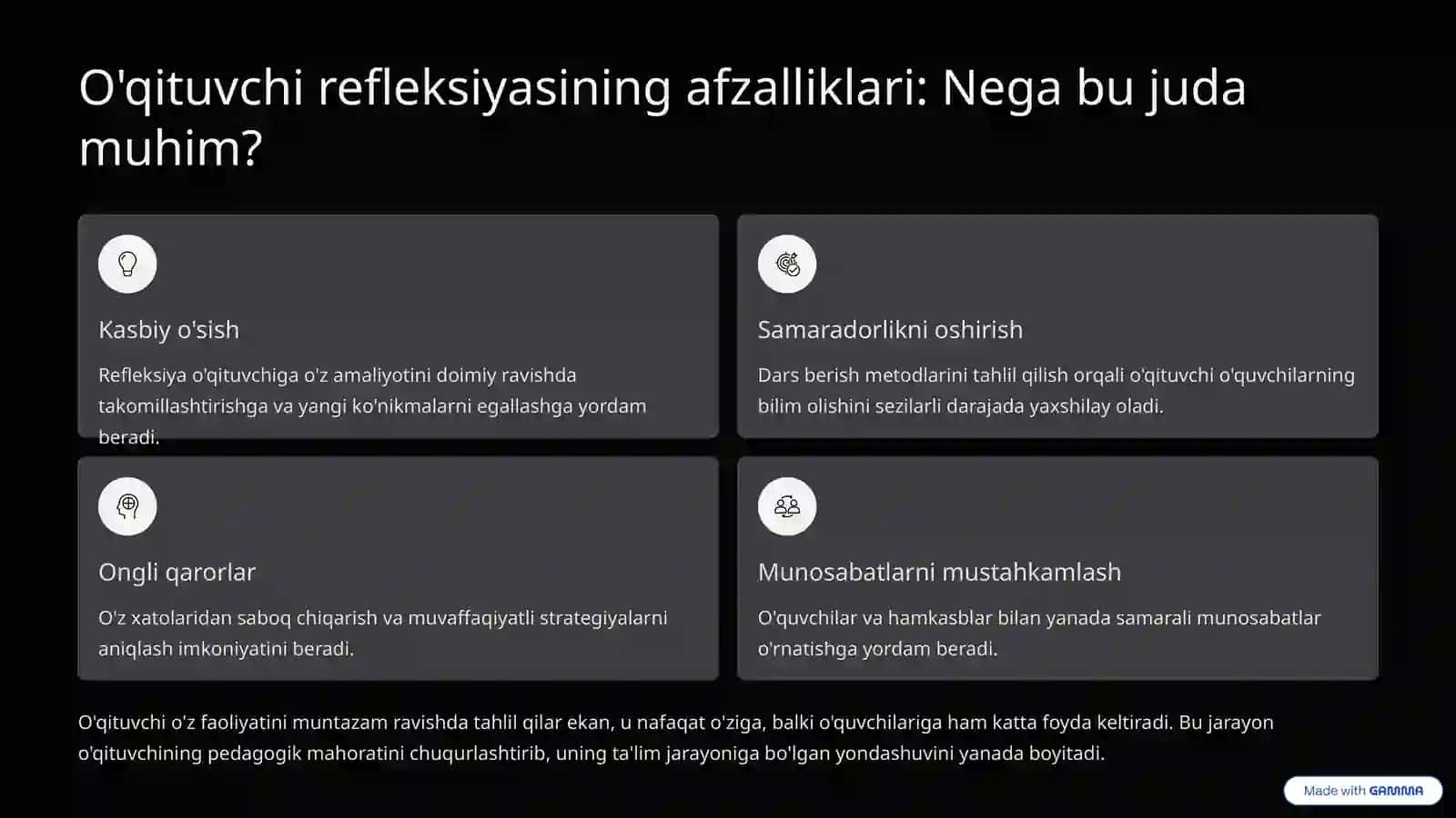 Refleksiya va o'qituvchining shaxsiy brendi: Ta'sirli pedagog bo'lish yo'li 4