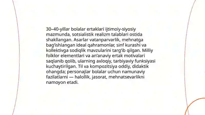 Oʻtgan asrning 30-40-yillaridagi oʻzbek bolalar adabiyoti 4