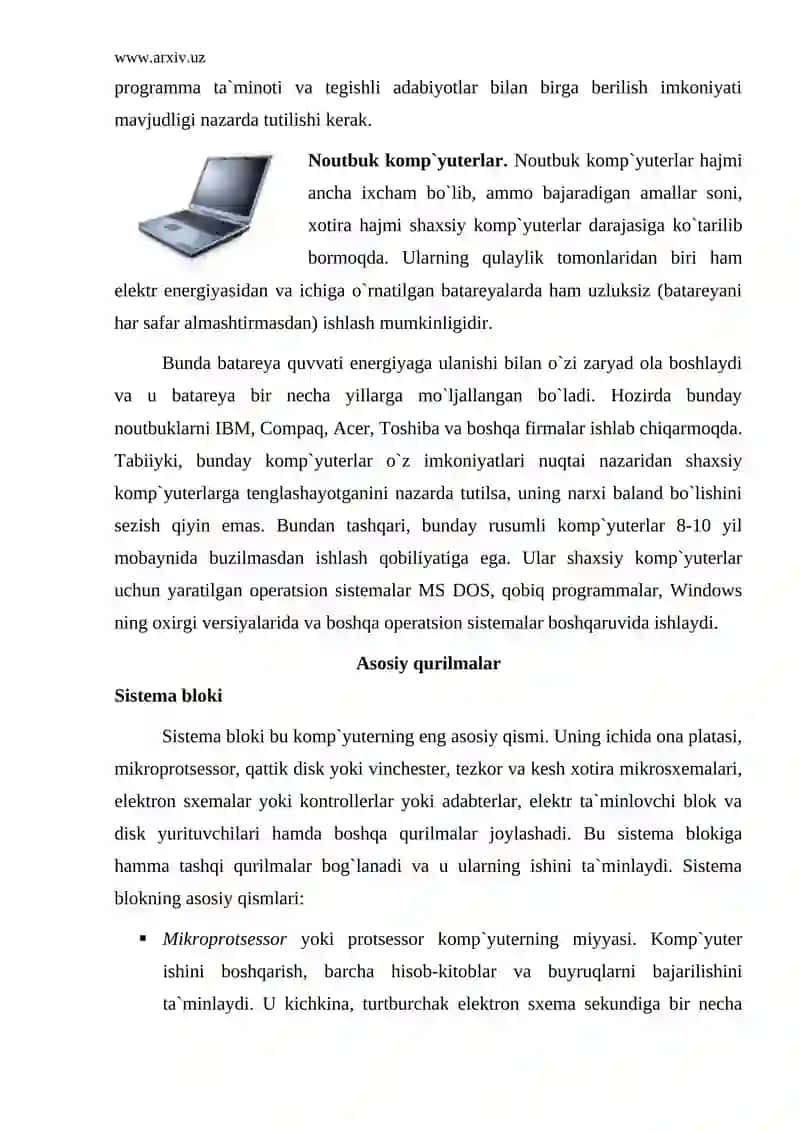 Zamonaviy komp`yuterlar sinfi 4