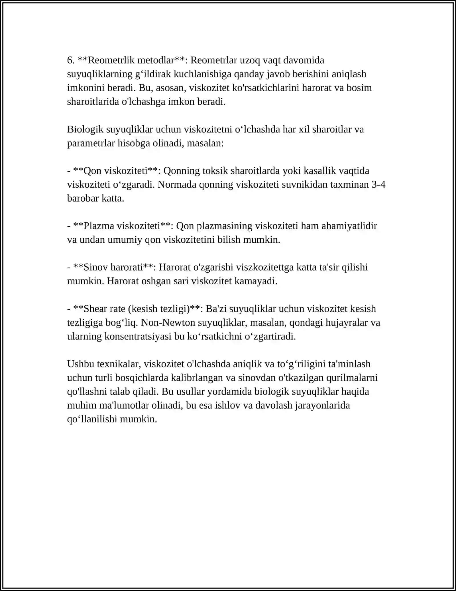 BIOLOGIK SUYUQLIKLARNING QOVISHQOQLIGINI ANIQLASH USULLARINI O'RGANISH 4