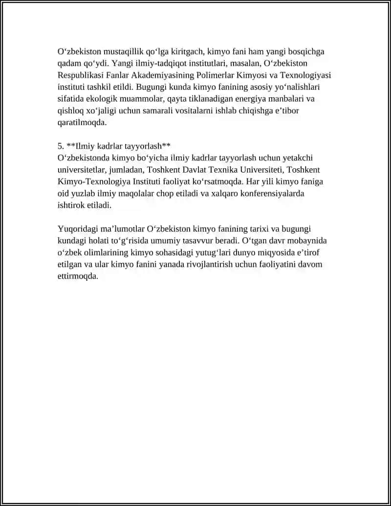O‘zbekistonda kimyo fani va uning rivojlanishi 4
