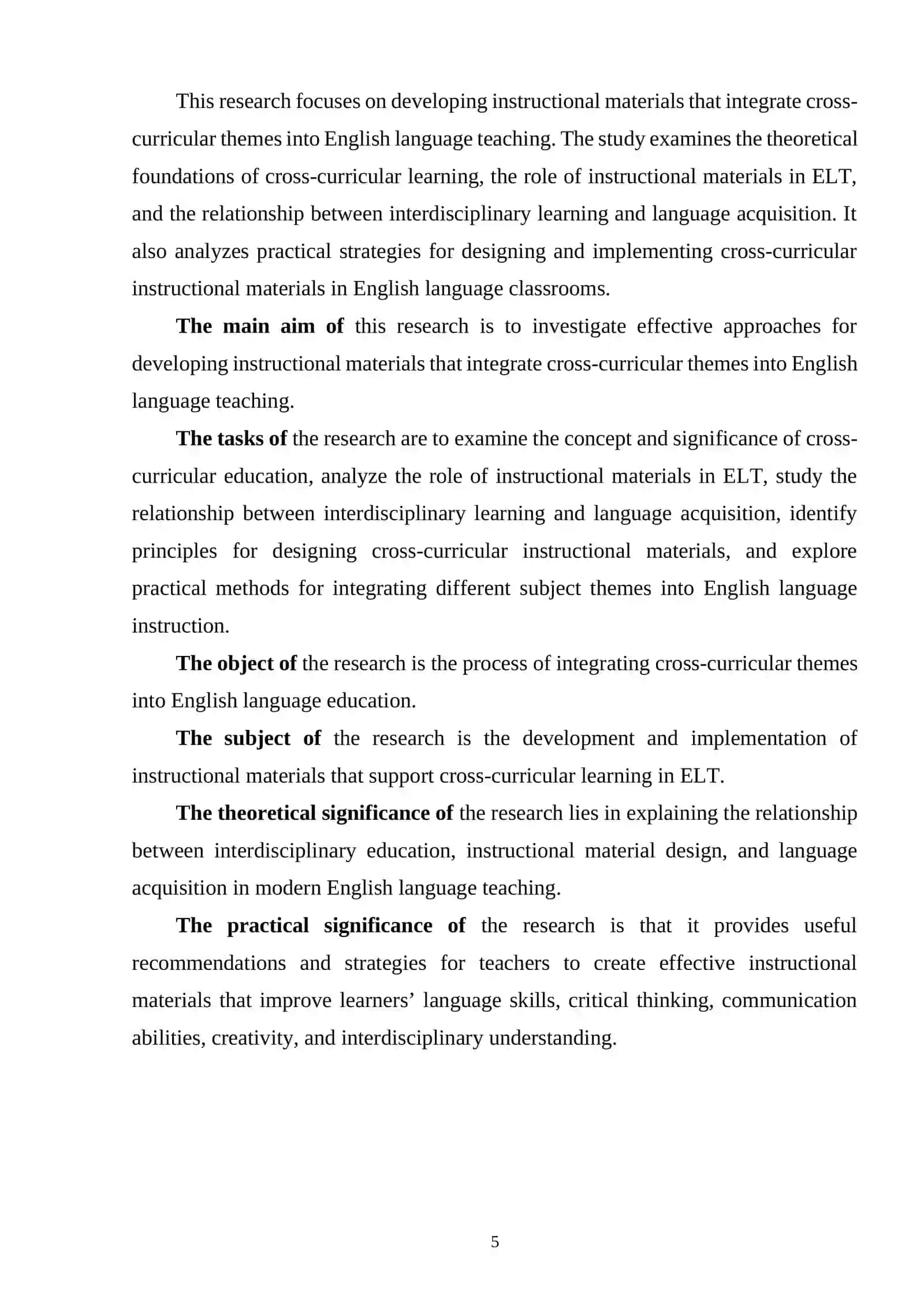 Developing Instructional Materials That Integrate Cross-Curricular Themes into English Language Teaching 4