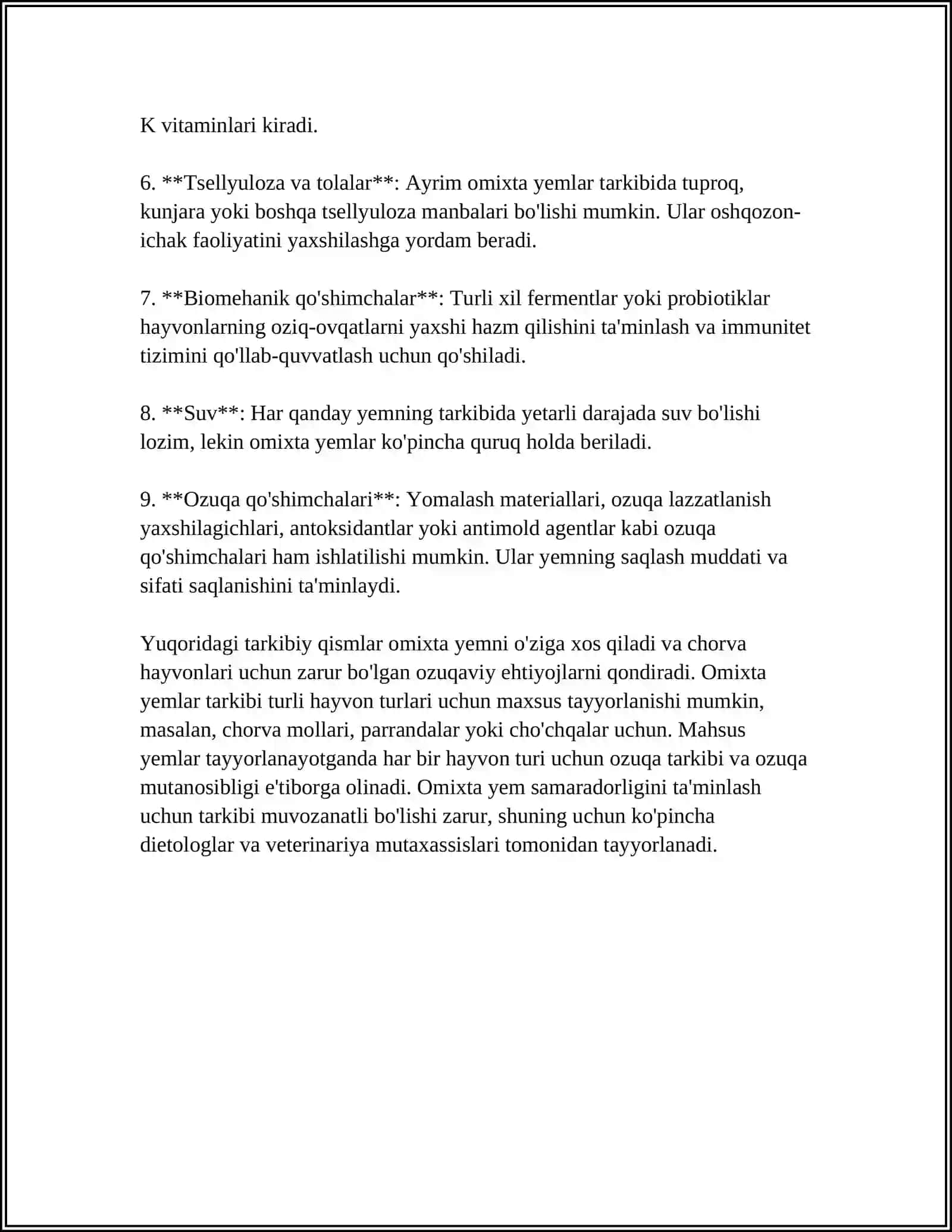 OMIXTA YEMNING SIFATIGA QÒYILADIGAN TALABLARNI ÒRGANISH 4
