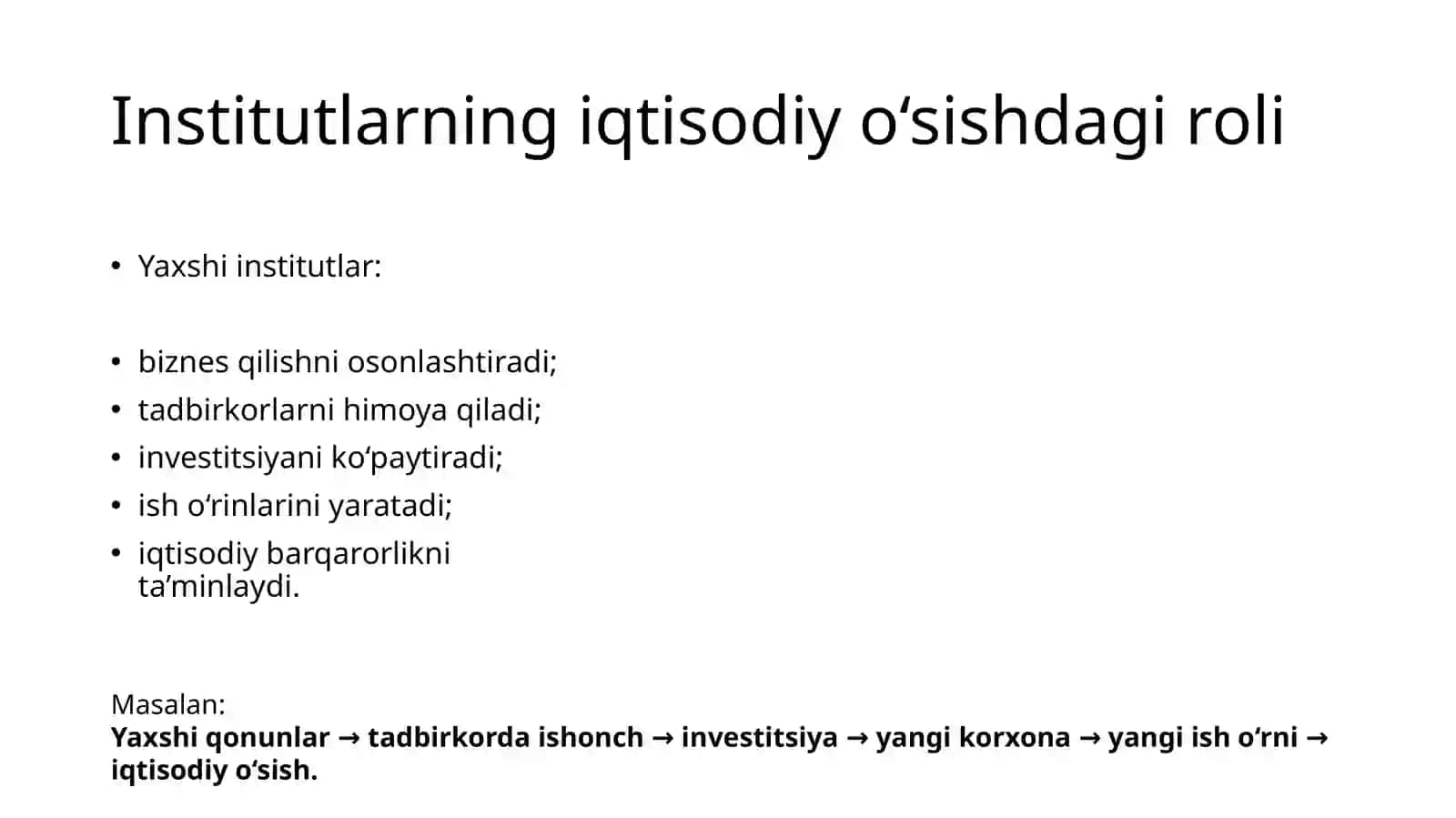 INSTITUTLAR VA QISHLOQ XO‘JALIGINING IQTISODIY O‘SISHDAGI ROLI 4