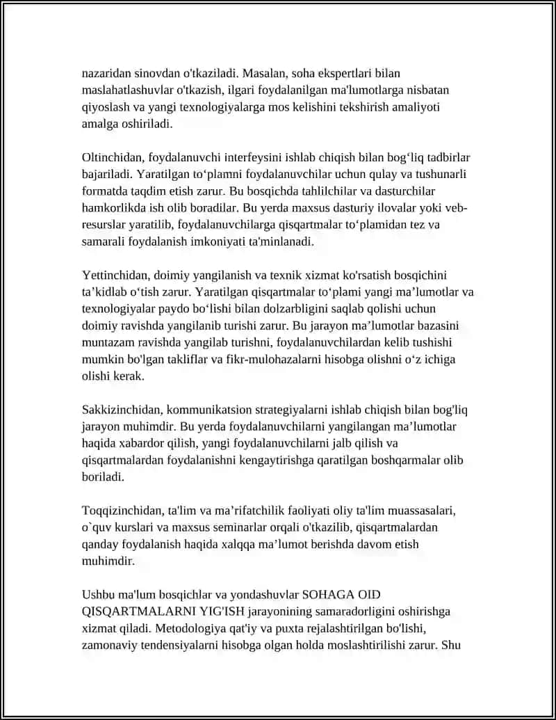 SOHAGA OID QISQARTMALARNI YIG'ISH 4