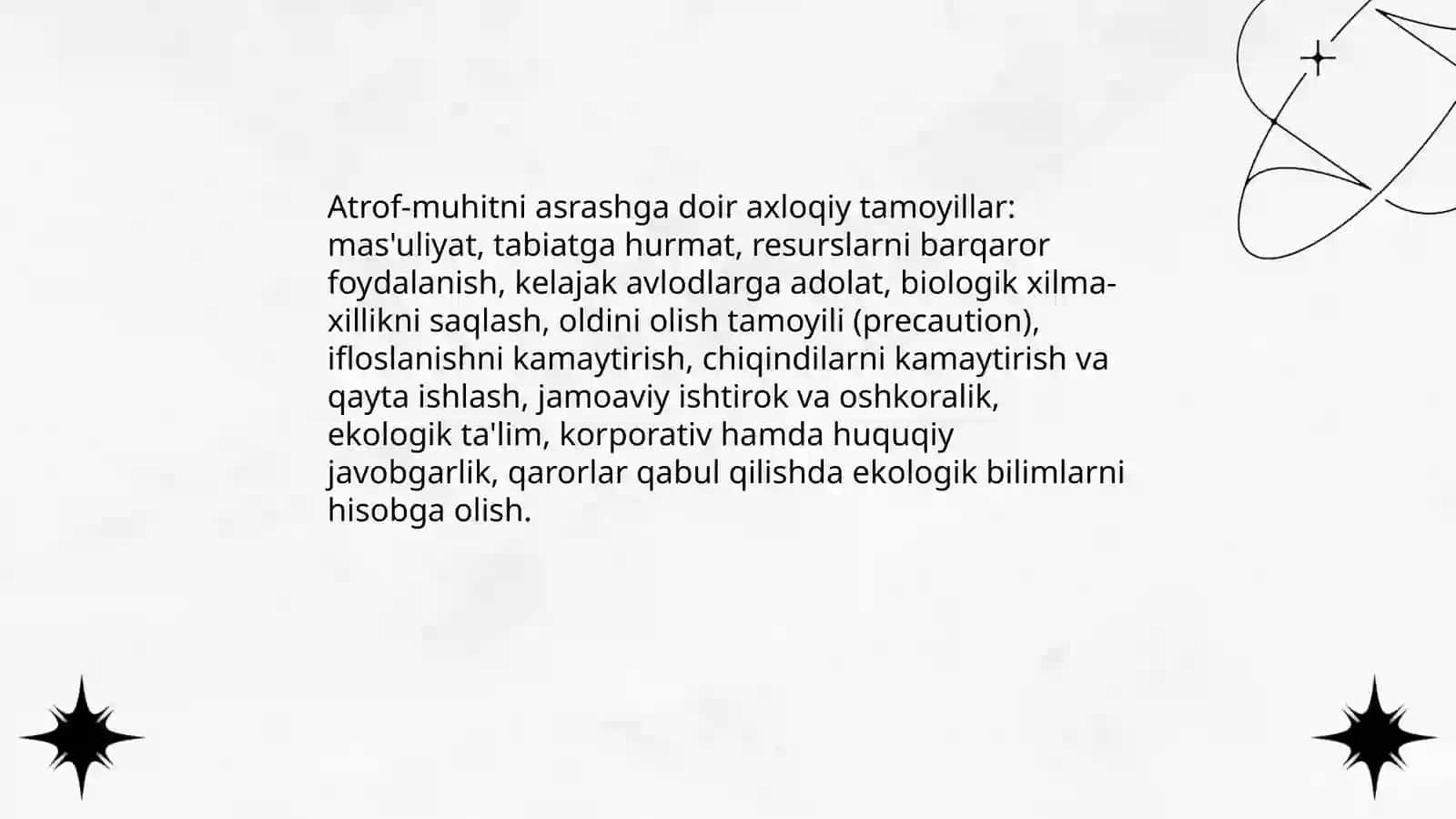 Ekologik ong ahloq va komptentlik 4
