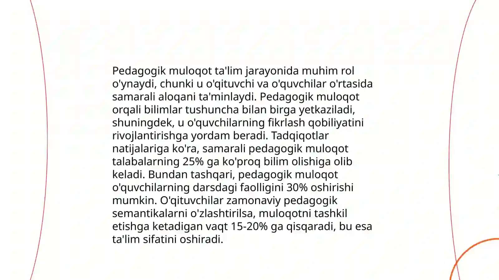 Muloqot haqida tushuncha. Pedagogik faoliyat haqida muloqot 4