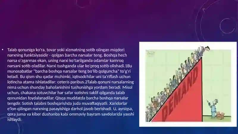 TALAB MIQDORI VA TAKLIF MIQDORIO‘RTASIDGI NISBAT.BOZOR MUVOZANATI 4