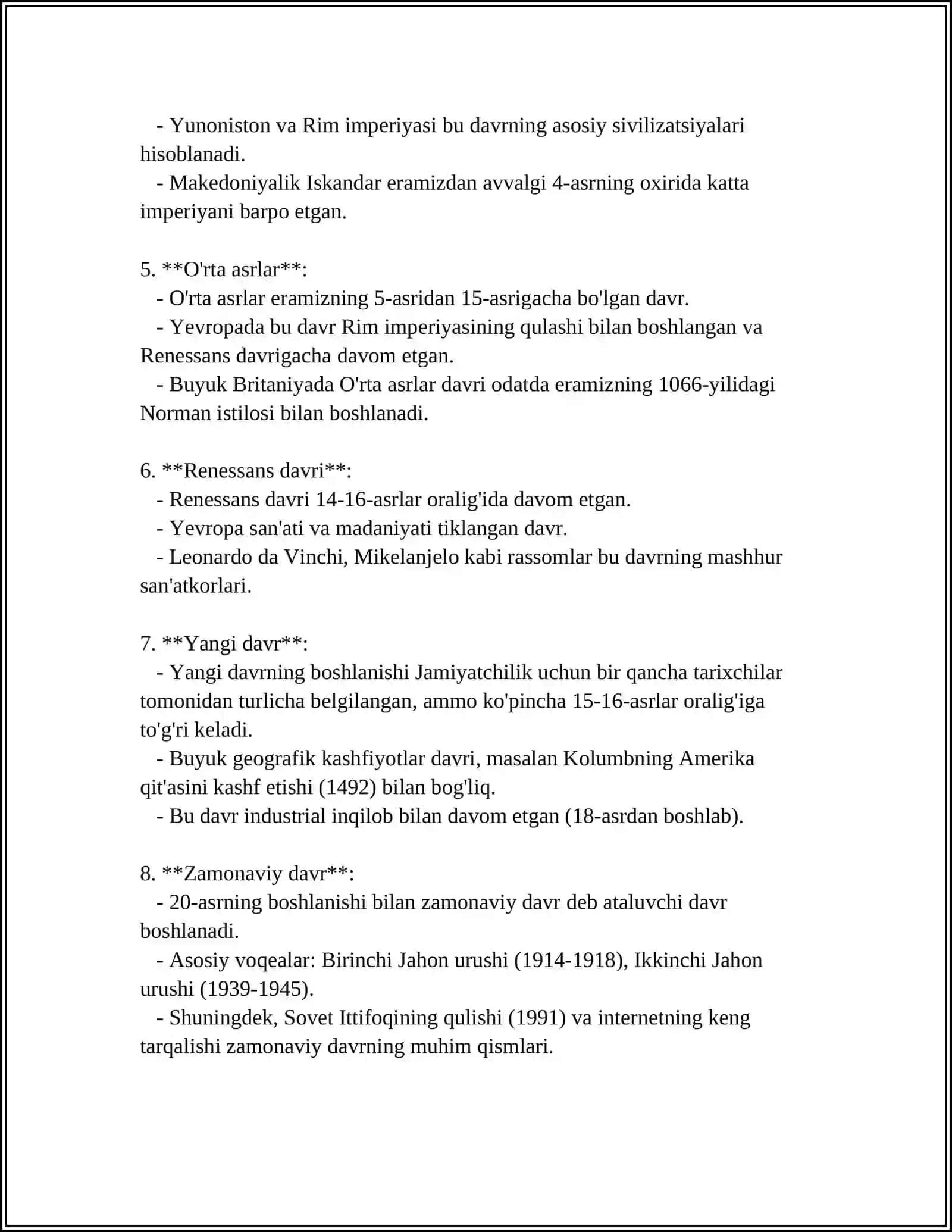 DAM OLISH VAQTINING TURLARI 4