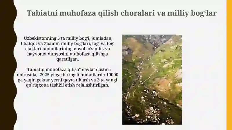 O'zbekistonning tog' va tog'oldi mintaqasi geografiyasi va uni muhofaza qilish 4