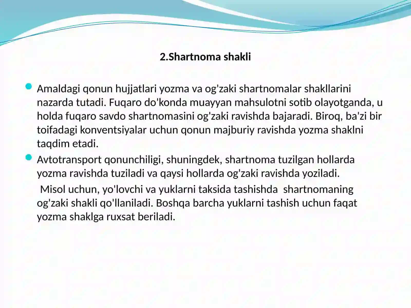 Mavzu №6. Yuklarnivayo`lovchilarnitashishda,avtomobillartexnikekspluatatsiyasidaqo`llaniladiganasosiyhujjatlar 4