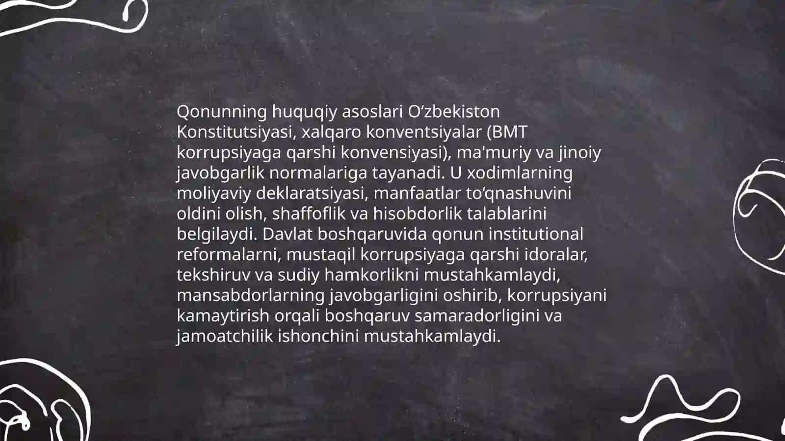 Korrupsiyaga qarshi kurash to’g’risidagi qonun 4