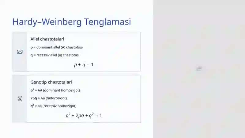 Hardy–Weinberg Qonuni: Populyatsiya Genetikasining Asosi 4