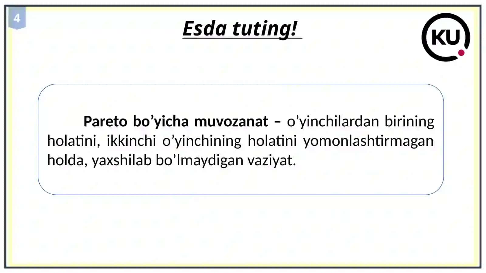 O‘yinlar nazariyasi va o‘zaro hamkorliklarni modellashtirish 4