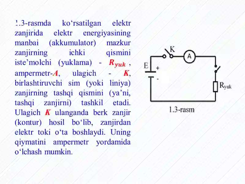 ELEKTRZANJIRI VA UNING ELEMENTLARI. ELEKTR ZANJIRLARINING ASOSIY QONUNLARI 4