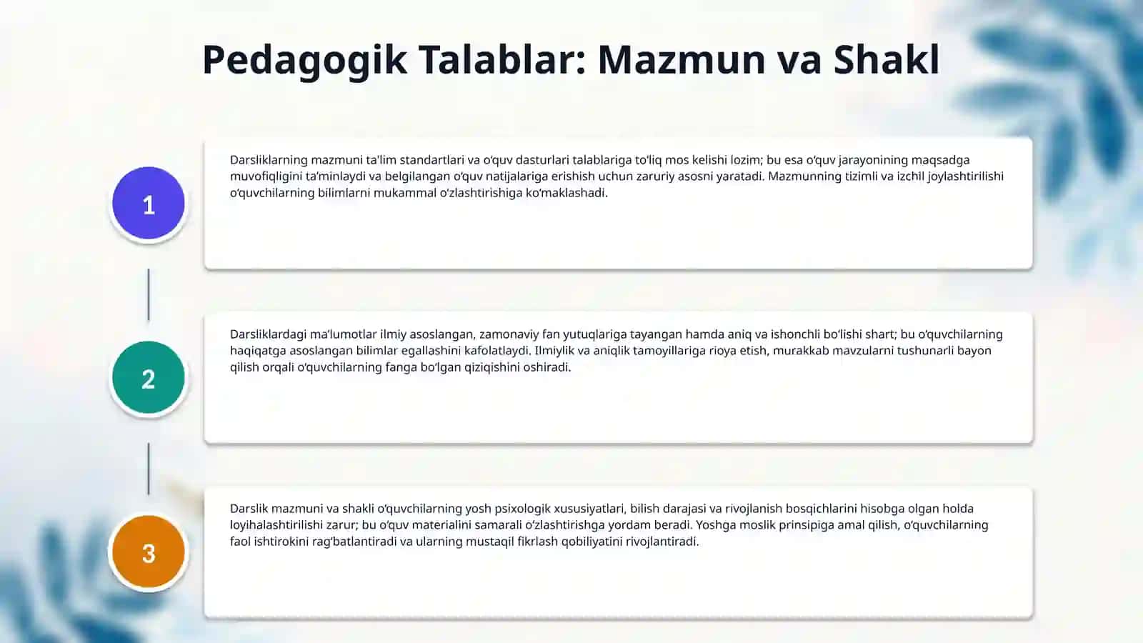 Maktab darsliklariga qo'yilgan talablar 4