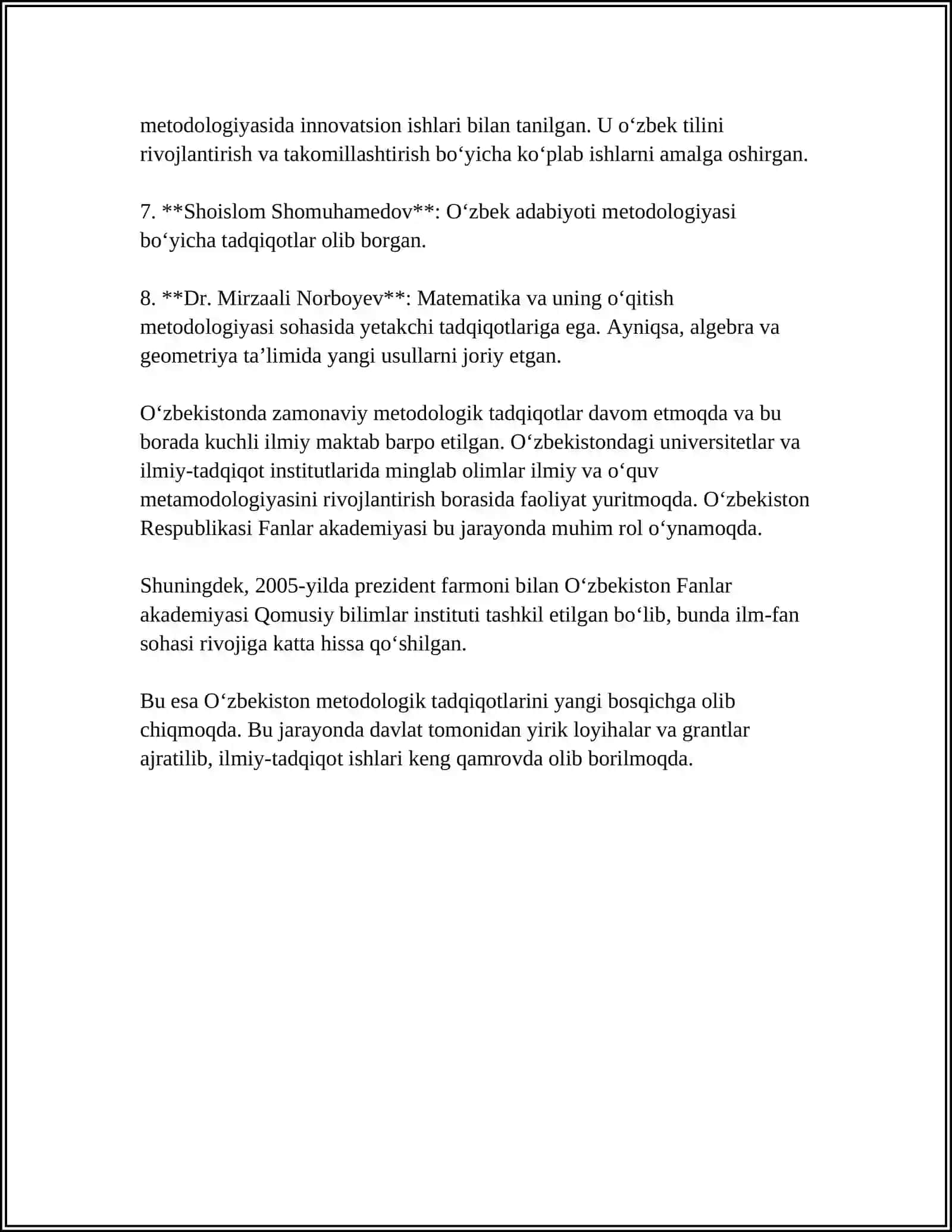 O'ZBEK METODOLOGIK OLIMLARI 4