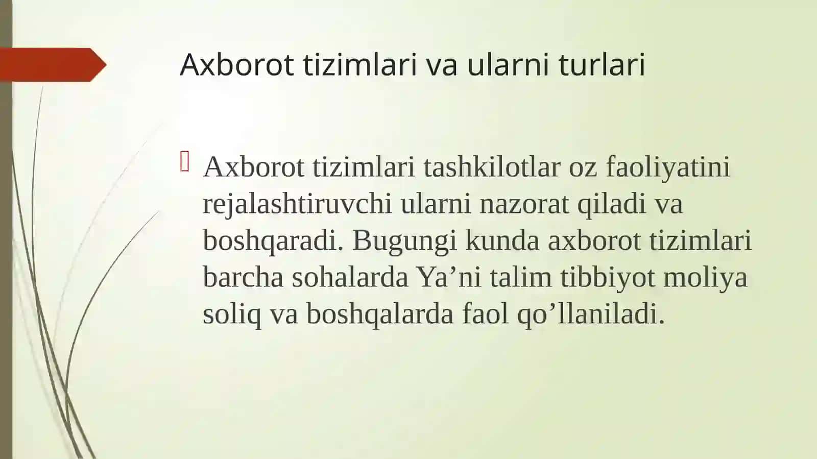 Axborot tizimlari va metadalogiyasi 4