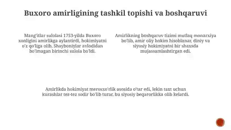 Buxoro xonligi va amirligining siyosiy-ijtimoiy tarixi 4