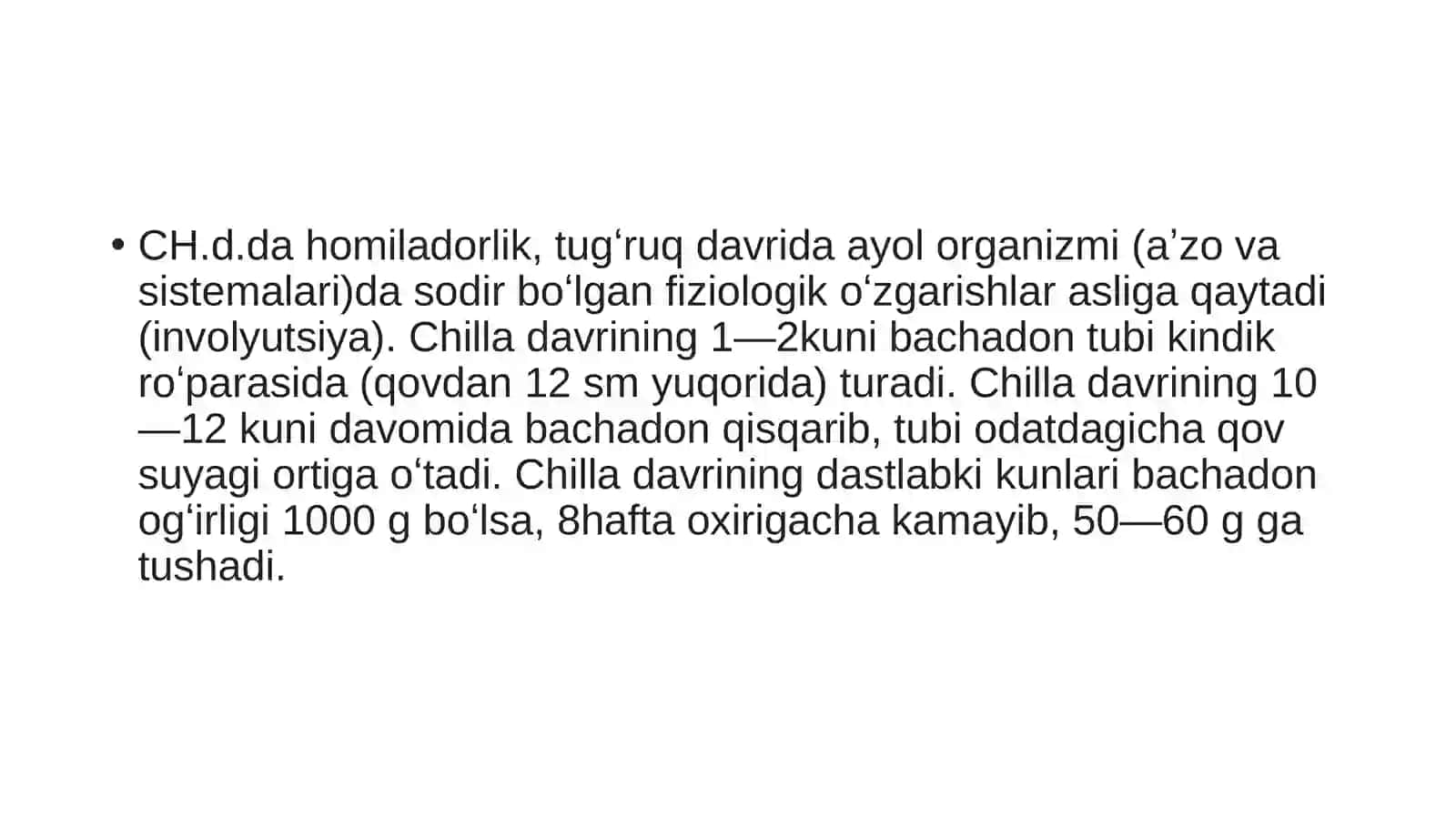 Chilladavri fiziologiyasi va patologiyasidagi amshiralik parvarishi 4